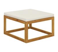 Berkfield Home Footrest with Cream White Cushion Solid Wood Acacia in Beige Berkfield Home Beige