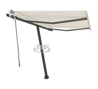 Berkfield Home Freestanding Manual Retractable Awning 300x250 cm Cream in Beige Berkfield Home Beige 300x250 cm