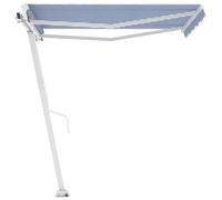 Berkfield Home Freestanding Manual Retractable Awning 350x250 cm Blue/White in Blue Berkfield Home Blue 350x250 cm