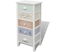 Berkfield Home French Storage Cabinet 5 Drawers Wood in White Berkfield Home White