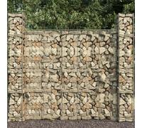 Berkfield Home Gabion Baskets 3 pcs Galvanised Steel 25x25x197 cm in Silver | Size: 25 x 25 x 197 cm Berkfield Home Silver 25 x 25 x 197 cm