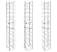 Berkfield Home Gabion Baskets 3 pcs Galvanised Steel 25x25x197 cm in Silver | Size: 25 x 25 x 197 cm Berkfield Home Silver 25 x 25 x 197 cm
