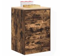 Berkfield Home Garage Storage Cabinet Smoked Oak 60x51x85 cm Solid Wood Pine in Brown | Size: 60 x 51 x 85 cm Berkfield Home Brown 60 x 51 x 85 cm