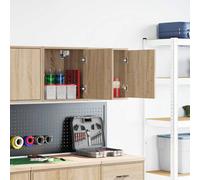 Berkfield Home Garage Wall Cabinets 2 pcs Sonoma Oak Engineered Wood in Brown Berkfield Home Brown