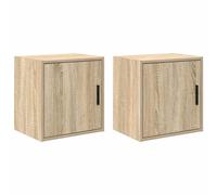 Berkfield Home Garage Wall Cabinets 2 pcs Sonoma Oak Engineered Wood in Brown Berkfield Home Brown