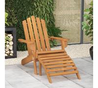 Berkfield Home Garden Adirondack Chair with Footrest Solid Acacia Wood in Brown Berkfield Home Brown