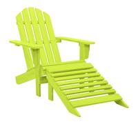 Berkfield Home Garden Adirondack Chair with Ottoman Solid Fir Wood Green Berkfield Home Green