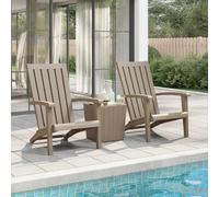 Berkfield Home Garden Adirondack Chairs 2 pcs Light Brown Polypropylene Berkfield Home Brown