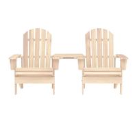 Berkfield Home Garden Adirondack Chairs with Tea Table Solid Fir Wood in Light Tan Berkfield Home Light Tan