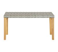 Berkfield Home Garden Bench 120 cm Grey Poly Rattan & Solid Acacia Wood Berkfield Home Grey