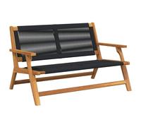Berkfield Home Garden Bench Black 76x122x73 cm Solid Wood Acacia | Size: 76 x 122 x 73 cm Berkfield Home Black 76 x 122 x 73 cm