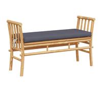 Berkfield Home Garden Bench with Cushion 110 cm Bamboo Berkfield Home Multicolor