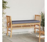 Berkfield Home Garden Bench with Cushion 110 cm Bamboo in Charcoal Berkfield Home Charcoal