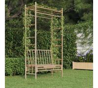 Berkfield Home Garden Bench with Pergola 116 cm Bamboo in Brown Berkfield Home Brown