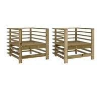 Berkfield Home Garden Chairs 2 pcs Impregnated Wood Pine in Brown Berkfield Home Brown
