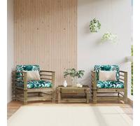 Berkfield Home Garden Chairs with Cushions 2 pcs Impregnated Wood Pine in Brown Berkfield Home Brown