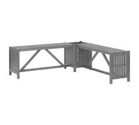 Berkfield Home Garden Corner Bench with Planter 117cm Solid Acacia Wood Grey Berkfield Home Grey