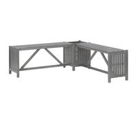 Berkfield Home Garden Corner Bench with Planter 117cm Solid Acacia Wood Grey Berkfield Home Grey