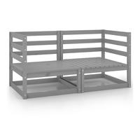 Berkfield Home Garden Corner Sofas 2 pcs Grey Solid Wood Pine Berkfield Home Grey