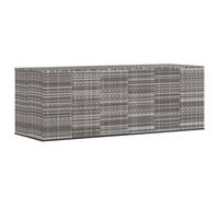 Berkfield Home Garden Cushion Box PE Rattan 291x100.5x104 cm Grey Berkfield Home Grey 291x100.5x104 cm