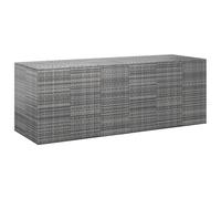 Berkfield Home Garden Cushion Box PE Rattan 291x100.5x104 cm Grey Berkfield Home Grey 291x100.5x104 cm