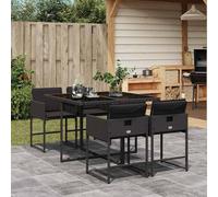 Berkfield Home Garden Dining Set | Black | PE Rattan | 4-seater | Durable Berkfield Home Black