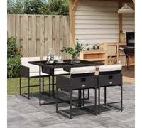 Berkfield Home Garden Dining Set | Black | PE rattan | 4-seater | Foldable Berkfield Home Black