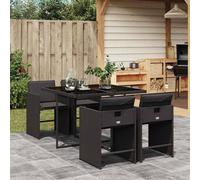 Berkfield Home Garden Dining Set | Black | PE rattan | 4-seater | Foldable Berkfield Home Black