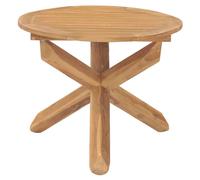 Berkfield Home Garden Dining Table Ã˜90x75 cm Solid Teak Wood in Brown | Size: 90x75 cm Berkfield Home Brown 90x75 cm