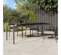 Berkfield Home Garden Dining Table Grey 250x100x75 cm Poly Rattan | Size: 250 x 100 x 75 cm Berkfield Home Grey 250 x 100 x 75 cm