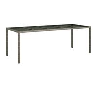Berkfield Home Garden Dining Table Grey 250x100x75 cm Poly Rattan | Size: 250 x 100 x 75 cm Berkfield Home Grey 250 x 100 x 75 cm