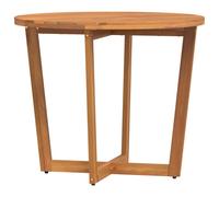 Berkfield Home Garden Dining Table Round √ò90x75 cm Solid Wood Acacia in Brown | Size: 90x75 cm Berkfield Home Brown 90x75 cm