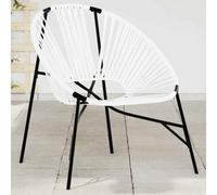 Berkfield Home Garden Egg Chair Black & White Poly Rattan Berkfield Home White