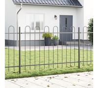 Berkfield Home Garden Fence with Hoop Top Gray 5.1x1 m Steel in Grey Berkfield Home Grey