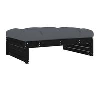 Berkfield Home Garden Footstool Black 120x80 cm Solid Wood Pine Berkfield Home Black 120x80 cm