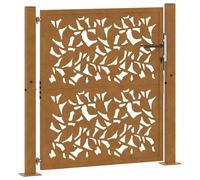 Berkfield Home Garden Gate 105x105 cm Weathering Steel Leaf Design in Brown Berkfield Home Brown 105x105 cm