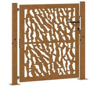 Berkfield Home Garden Gate 105x105 cm Weathering Steel Trace Design in Brown Berkfield Home Brown 105x105 cm