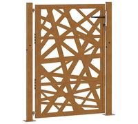 Berkfield Home Garden Gate 105x130 cm Weathering Steel Leaf Design in Brown Berkfield Home Brown 105x130 cm