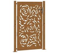 Berkfield Home Garden Gate 105x155 cm Weathering Steel Flame Design in Brown Berkfield Home Brown 105x155 cm