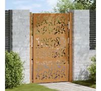 Berkfield Home Garden Gate 105x155 cm Weathering Steel Leaf Design in Brown Berkfield Home Brown 105x155 cm