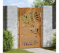Berkfield Home Garden Gate 105x155 cm Weathering Steel Wave Design in Brown Berkfield Home Brown 105x155 cm