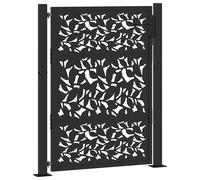 Berkfield Home Garden Gate Black 105x130 cm Steel Leaf Design Berkfield Home Black 105x130 cm