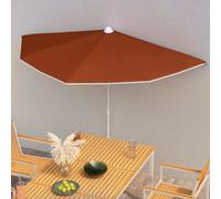 Berkfield Home Garden Half Parasol with Pole 180x90 cm Terracotta in Orange Berkfield Home Orange 180x90 cm