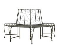 Berkfield Home Garden Half Round Tree Bench 160 cm Steel in Grey Berkfield Home Grey