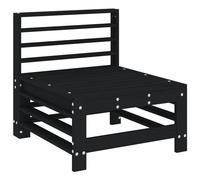 Berkfield Home Garden Middle Sofa Black Solid Wood Pine Berkfield Home Black