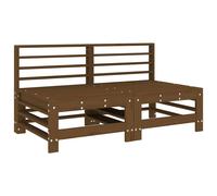 Berkfield Home Garden Middle Sofas 2 pcs Honey Brown Solid Wood Pine Berkfield Home Brown