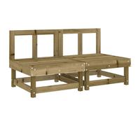 Berkfield Home Garden Middle Sofas 2 pcs Impregnated Wood Pine in Brown Berkfield Home Brown