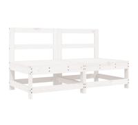 Berkfield Home Garden Middle Sofas 2 pcs White Solid Wood Pine Berkfield Home White