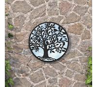 Berkfield Home Garden Mirror Black 40x2.5 cm Iron Round for Outdoor Use Berkfield Home Black 40x2.5 cm