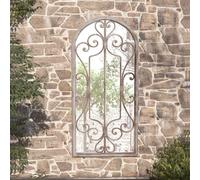 Berkfield Home Garden Mirror Sand 100x45 cm Iron for Outdoor Use in Beige Berkfield Home Beige 100x45 cm